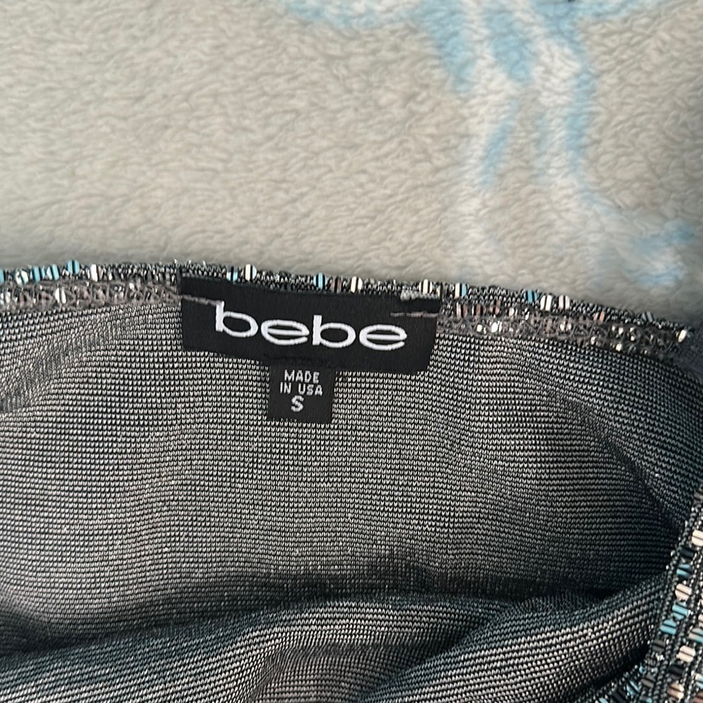 Bebe Metallic Gray Dress